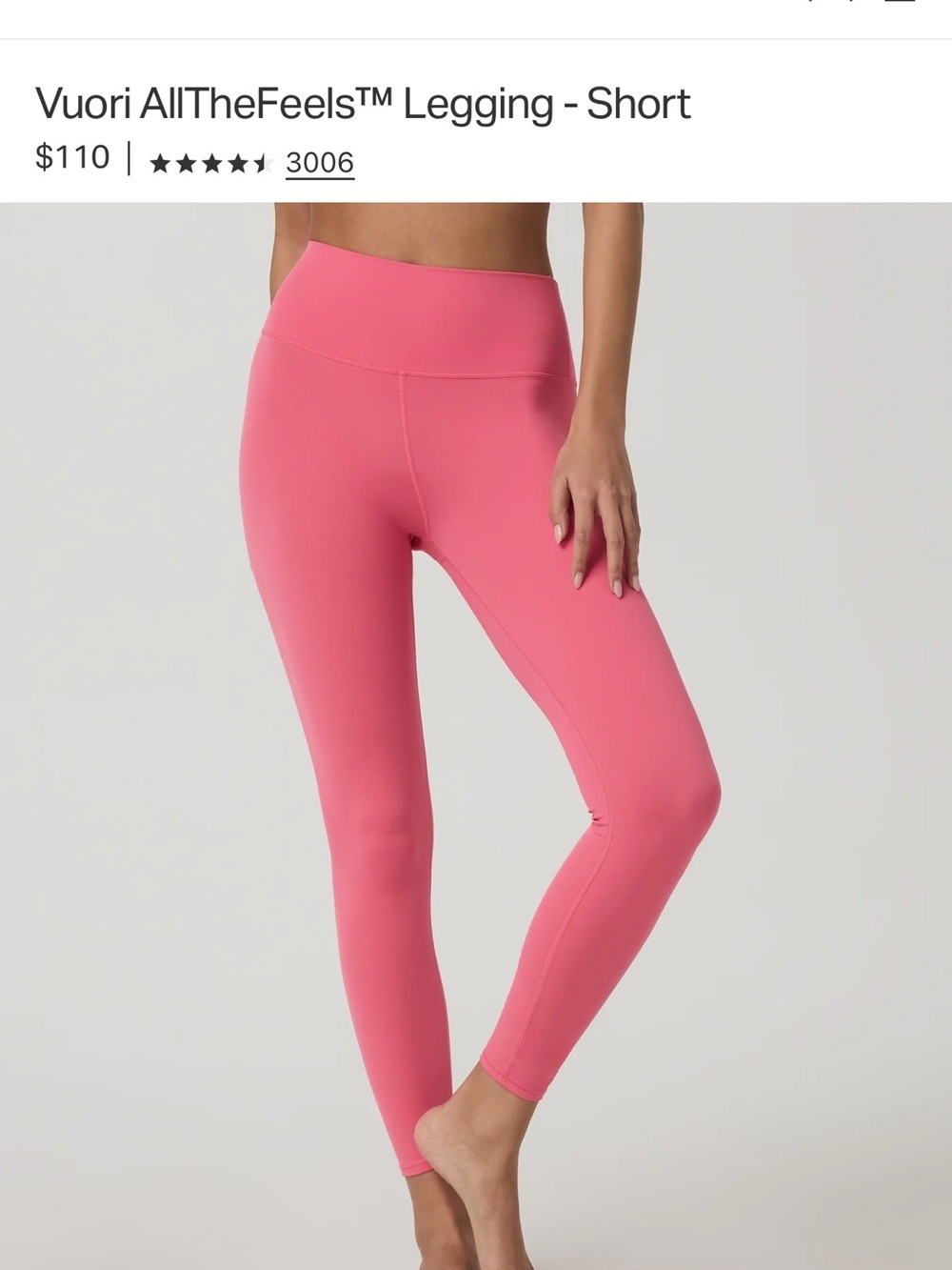 Vuori NWT Sunset Pink All The Feels Leggings XS - Picture 2 of 5